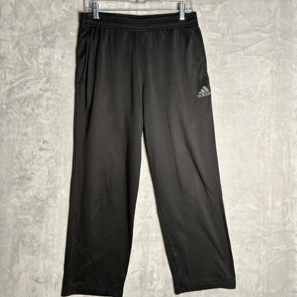 Adidas Climawarm Men Black Fleece Athletic Track Pants Medium Straight Leg